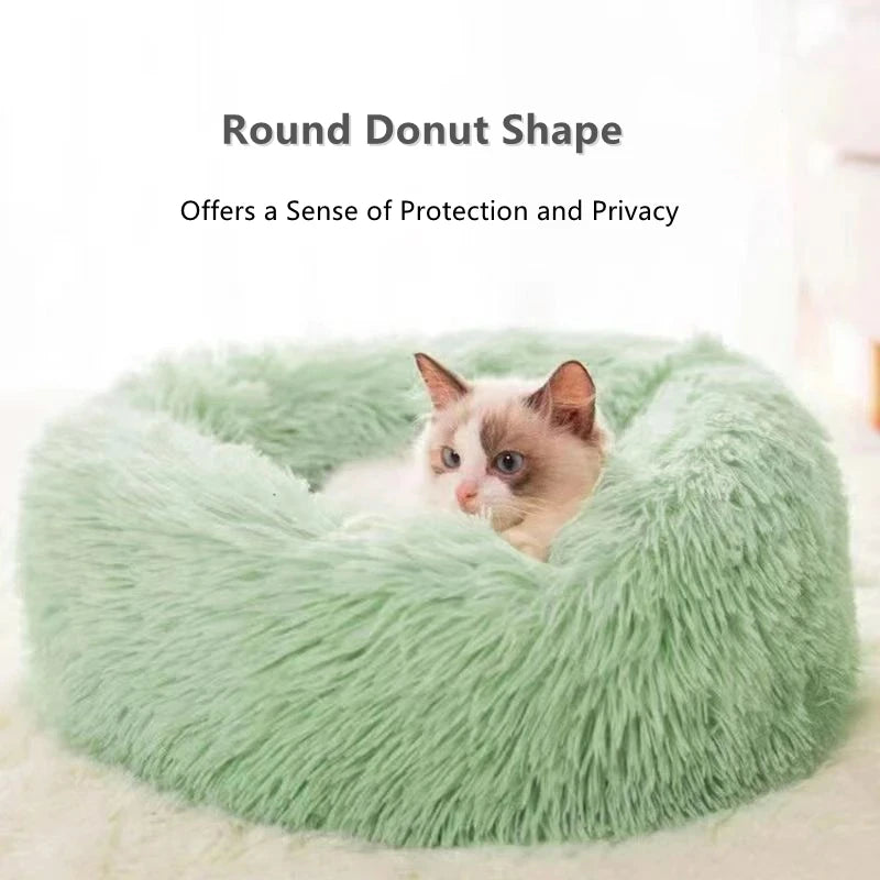 Soft Long Plush Cat House Bed