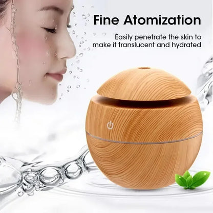 Mini Woodgrain Ultrasonic Humidifier USB Essential Oil