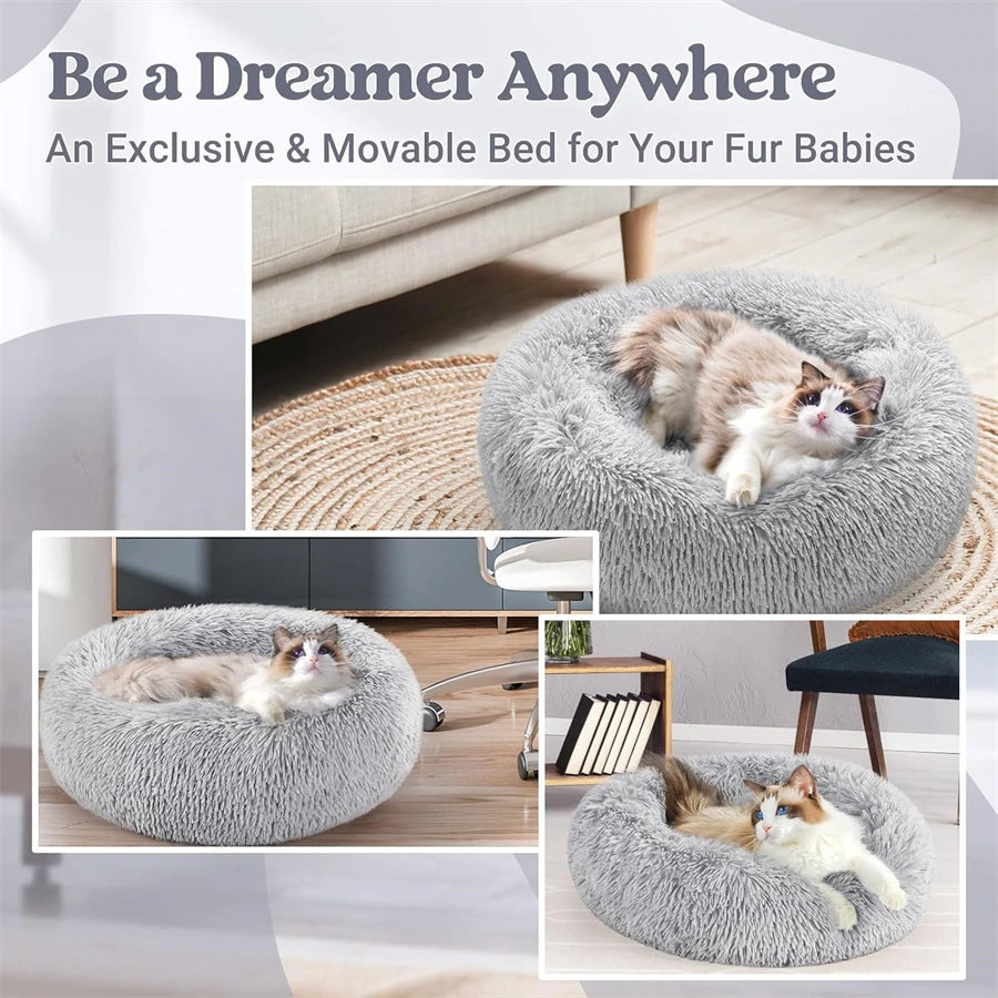 Soft Long Plush Cat House Bed