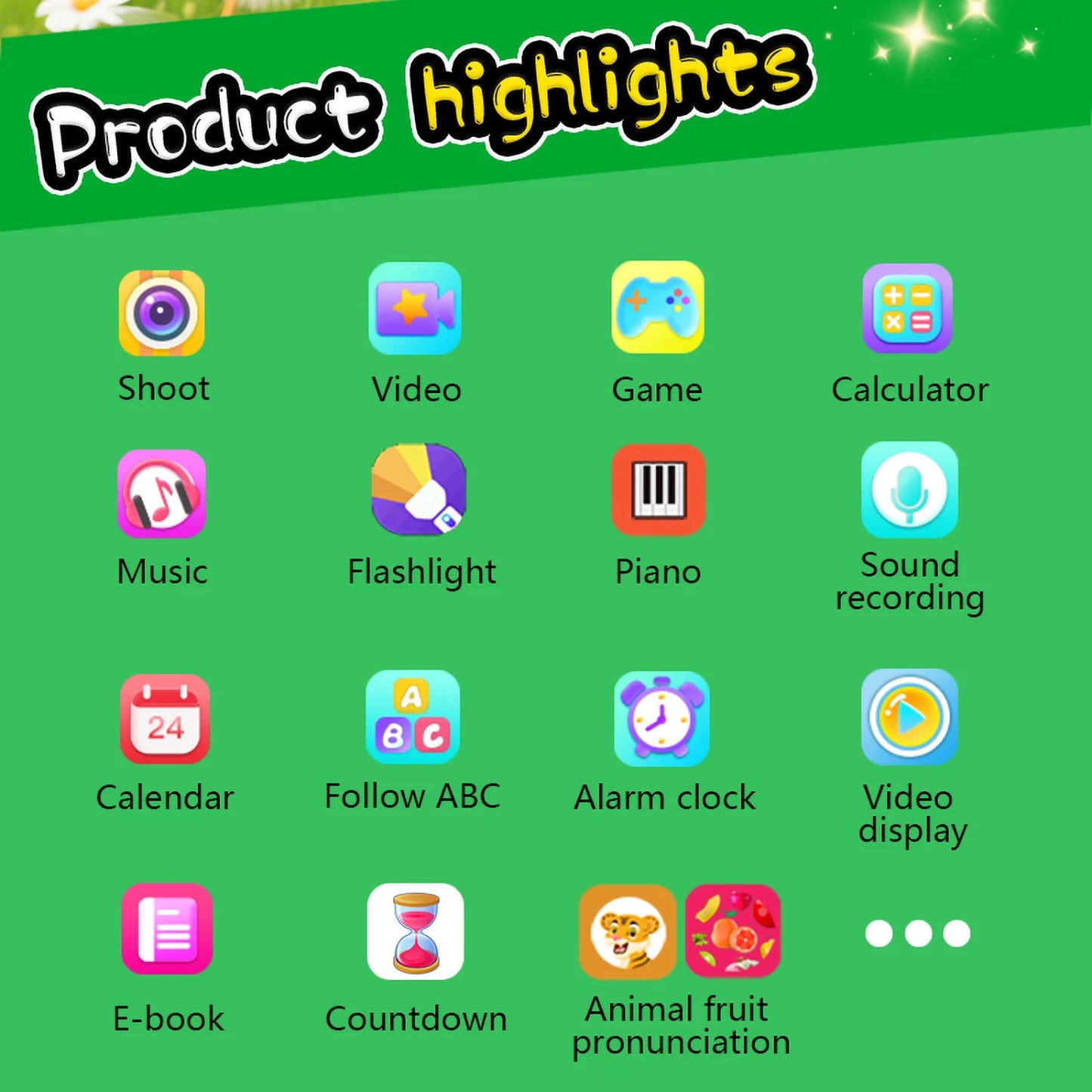 Upgrade Kid Smart Phone Toy 2.8 Inch Touch Video recording