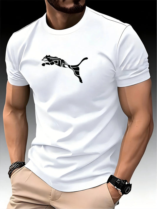 New Summer Luxury Men's Fashion Fox Leopard Print