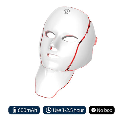 7 Colors LED Facial Mask with Neck LED Light Photon Mask