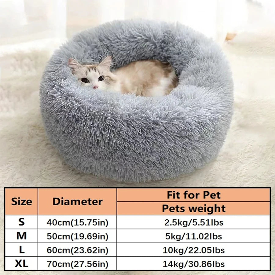 Soft Long Plush Cat House Bed