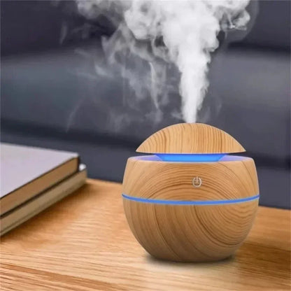 Mini Woodgrain Ultrasonic Humidifier USB Essential Oil