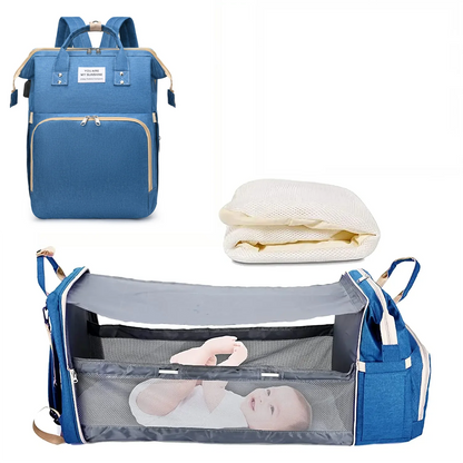 3 In 1 Diaper Bag Backpack Foldable Baby Bed