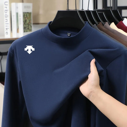 Luxury Quality Man Long-Sleeved T-Shirt Mock Neck