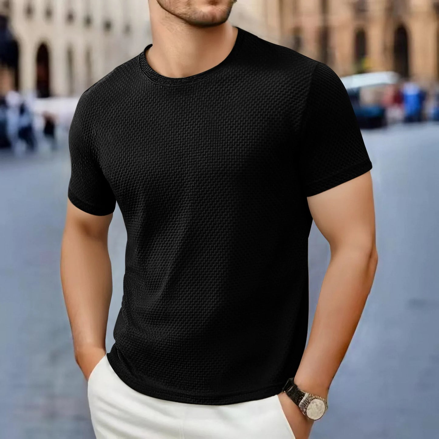 Men's Casual Short Sleeve T-shirt 2025 New Bone