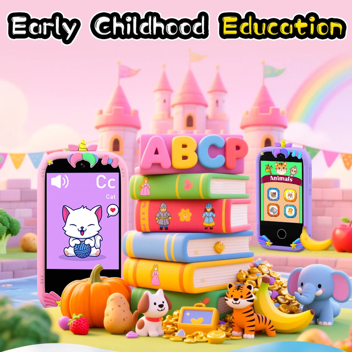 Upgrade Kid Smart Phone Toy 2.8 Inch Touch Video recording