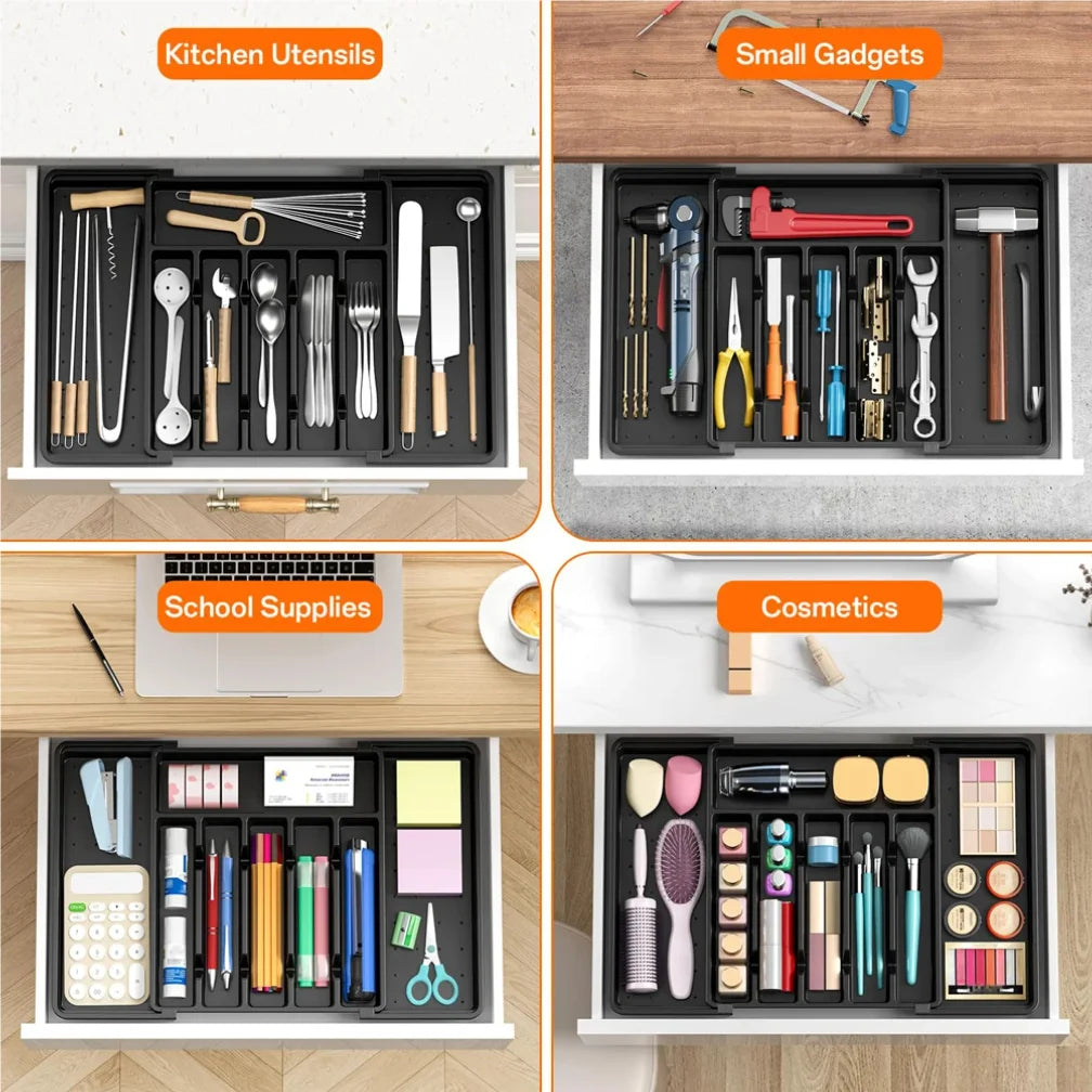 8 Grids Adjustable Kitchen Storage Organizer Tray