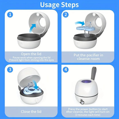 Portable Baby Pacifier Sterilizer Box with Violet Light