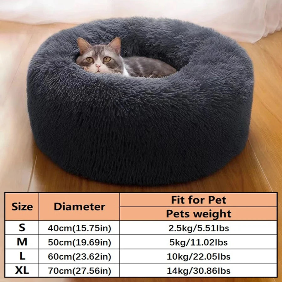 Soft Long Plush Cat House Bed