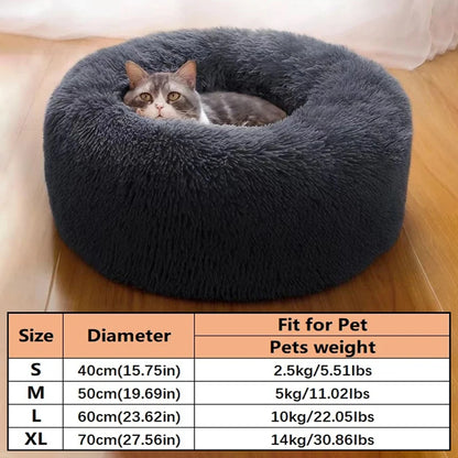 Soft Long Plush Cat House Bed