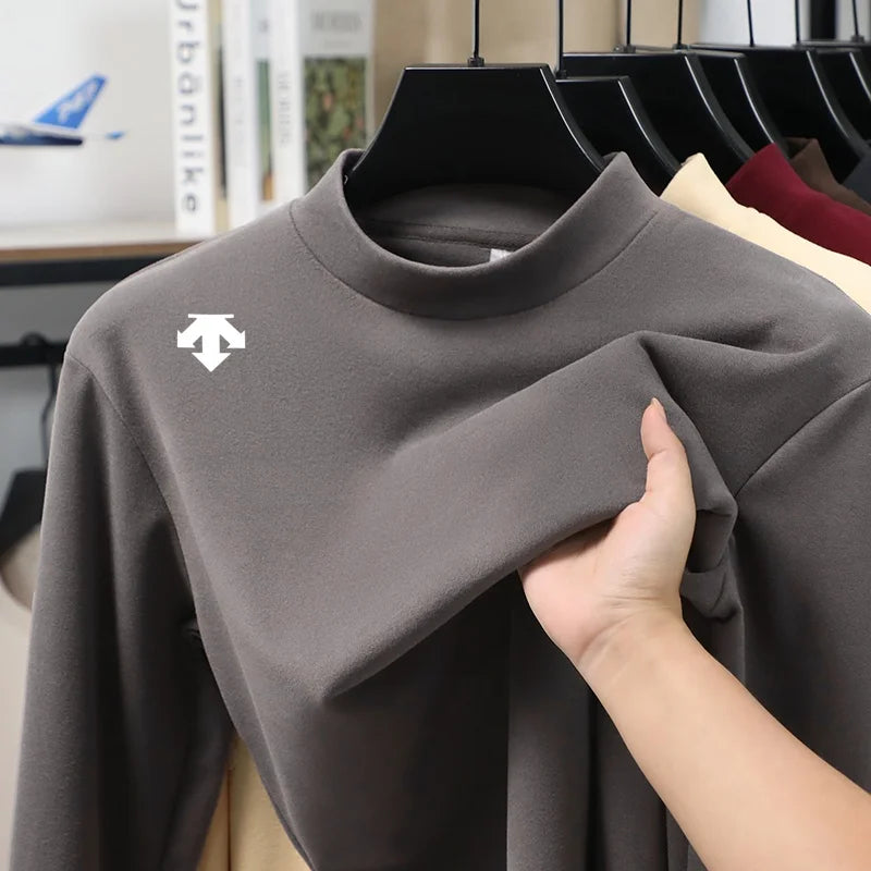 Luxury Quality Man Long-Sleeved T-Shirt Mock Neck