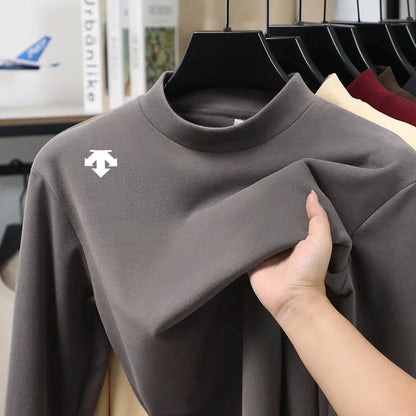 Luxury Quality Man Long-Sleeved T-Shirt Mock Neck